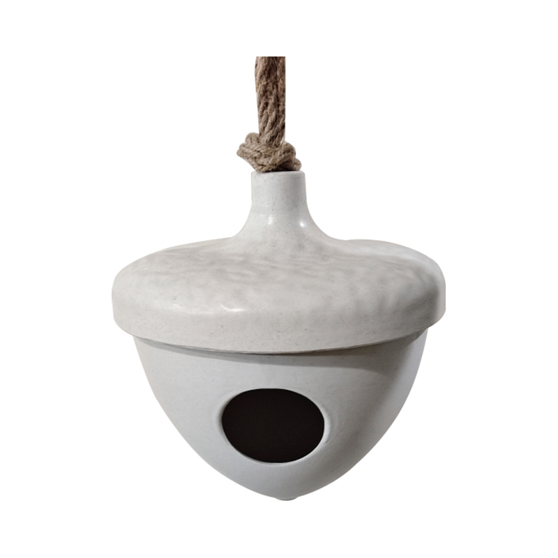 Maison d'oiseaux en fibre de bambou noisette