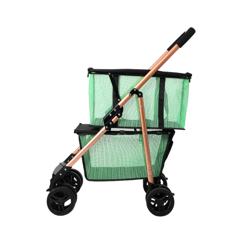 Poussette pour animaux de compagnie à double compartiment et cage pour animaux de compagnie